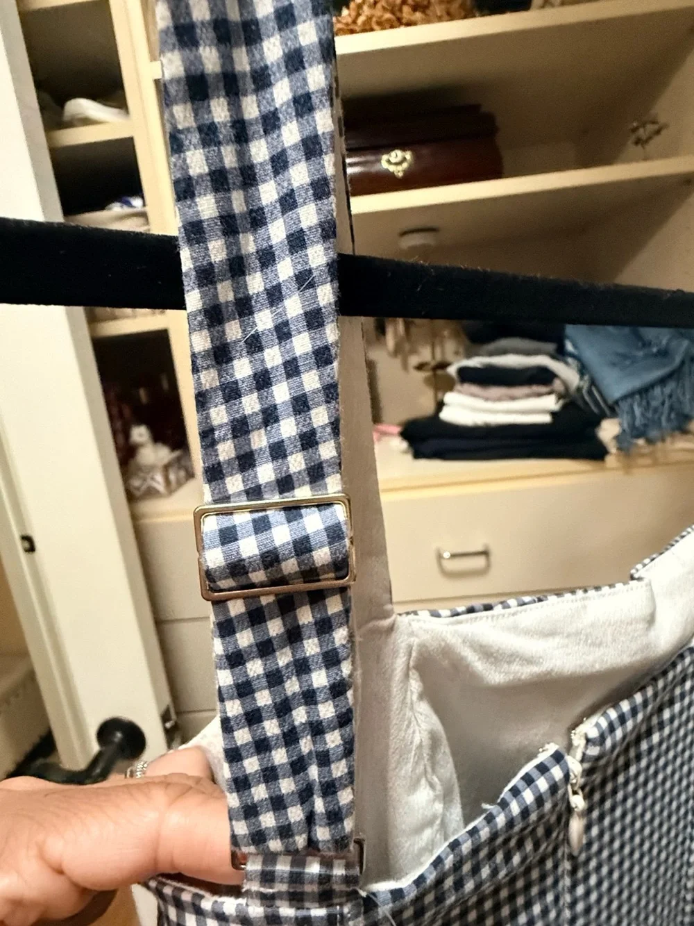 Abercrombie & Fitch Blue and White Gingham Maxi Sundress
